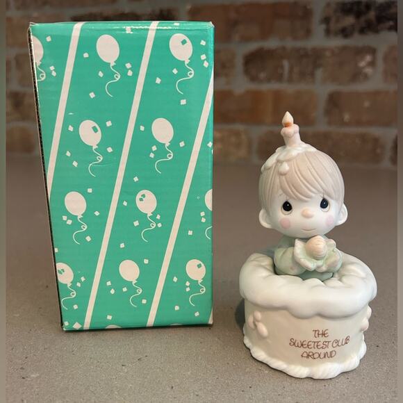 Precious Moments The Sweetest Club Around Boy Popping out of Cake 1988 in box - Picture 3 of 6